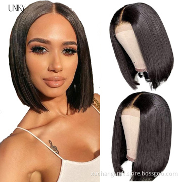 Uniky Bob Wigs Human Hair Lace Front, Blonde Bob 613 Lace Front Wig Virgin Human Hair,Kinky Curly Short Bob Wig